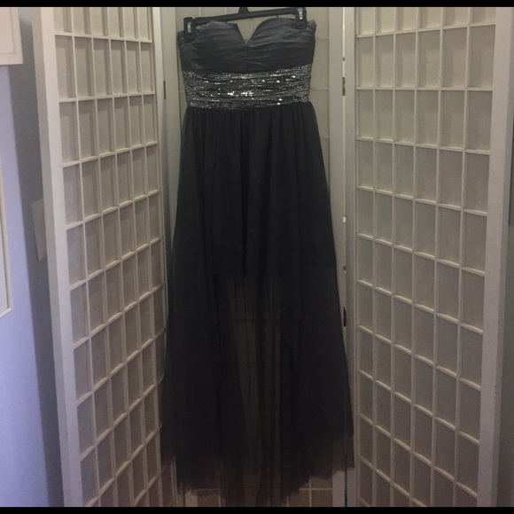 Gray Sequin Prom Dress - Picture 4 of 7